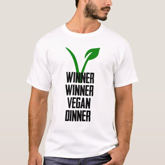 Sieger-Sieger-veganes Abendessen T-Shirt (Vorderseite)