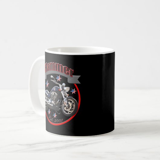 Siegerhammer Usa Star Motorrad Kaffeetasse (Vorderseite Links)