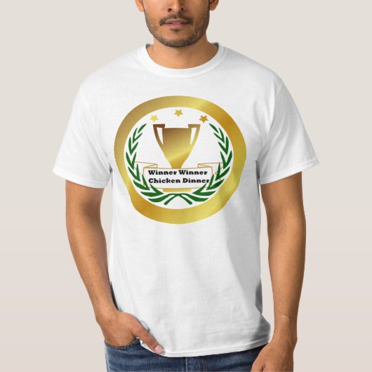 Siegersieger-Huhnabendessen, GLÜCK-T-SHIRT. T-Shirt (Vorderseite)