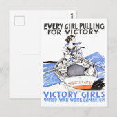 Siegesmädchen Vintag Wartezeit Postkarte (Vorne/Hinten)