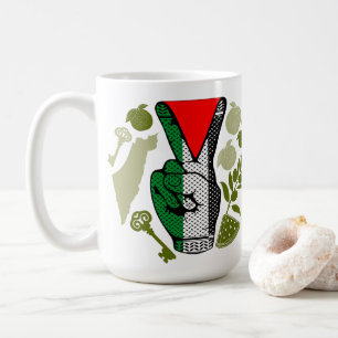 Siegessymbol Hand Widerstand Rot Dreieck Symbol Kaffeetasse