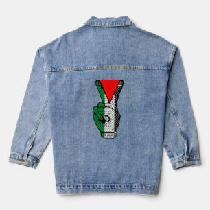 Siegessymbol Hand Widerstand Rot Dreieckssymbol Jeansjacke