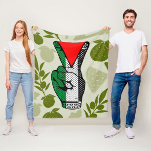 Siegessymbol Hand Widerstand rotes Dreieckssymbol Fleecedecke