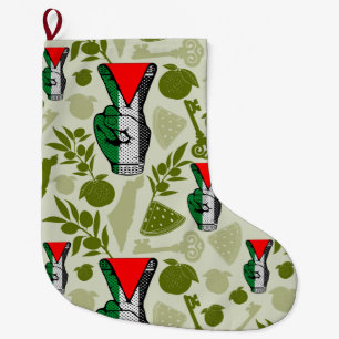 Siegessymbol Hand Widerstand rotes Dreieckssymbol Großer Weihnachtsstrumpf