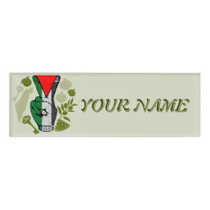 Siegessymbol Hand Widerstand rotes Dreieckssymbol Namenschild