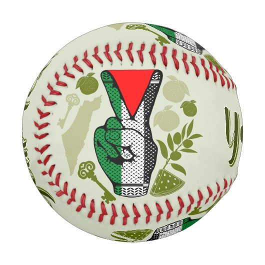 Siegessymbol Hand Widerstand rotes Dreiecksymbol Baseball (Vorderseite Links)