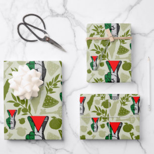 Siegessymbol Hand Widerstand rotes Dreiecksymbol Geschenkpapier Set
