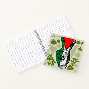 Siegessymbol Hand Widerstand rotes Dreiecksymbol Notizblock