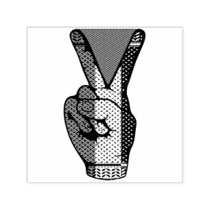 Siegessymbol Hand Widerstand rotes Dreiecksymbol Permastempel