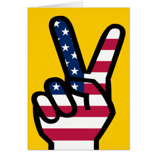 Siegessymbol mit amerikanischer Flagge