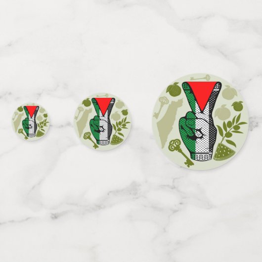 Siegeszeichen des roten Dreieck-Widerstands der Ha Konfetti (Vorderseiten)