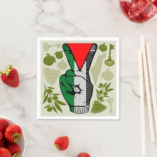 Siegeszeichen des roten Dreieck-Widerstands der Ha Serviette (Beispiel)