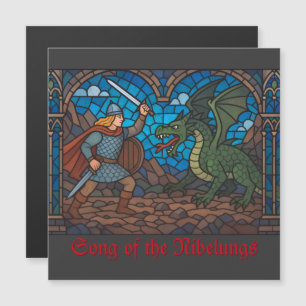 Siegfried kämpft gegen den Drachen Magnetkarte
