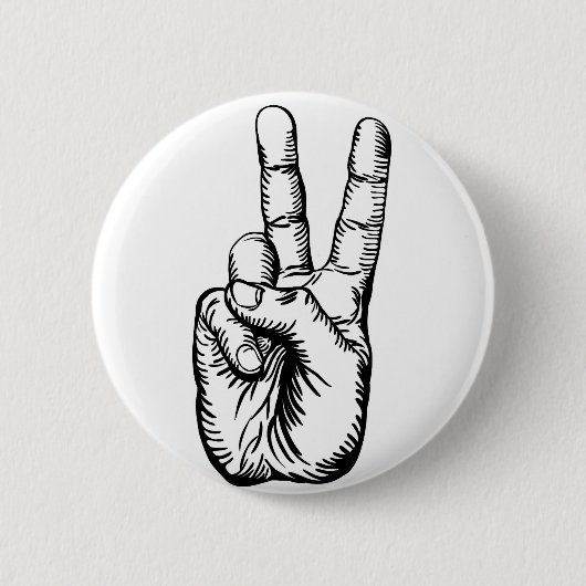 Sieggruß oder Friedenszeichen Button (Vorderseite)
