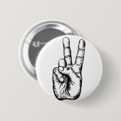 Sieggruß oder Friedenszeichen Button (Vorne & Hinten)