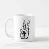 Sieggruß oder Friedenszeichen Kaffeetasse (Links)