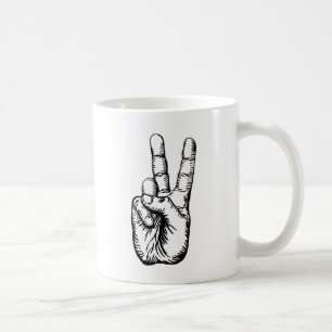 Sieggruß oder Friedenszeichen Kaffeetasse
