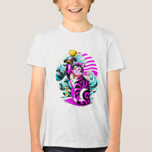 Siegreicher Maneki-neko - Japanische Glückskatze Tri-Blend Shirt