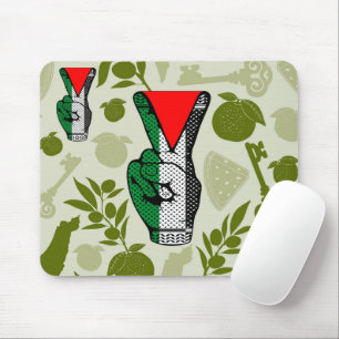 Siegreiches Handzeichen Widerstand Rot Dreieck Sym Mousepad