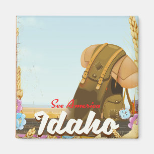 Sieh Amerika - Idaho Rucksack-Reiseplakat Magnet