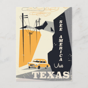 Sieh Amerika - Texas 1950er Jahre Vintage-Reisepos Postkarte