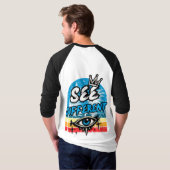 Sieh Anders Retro Langarm T-Shirt (Schwarz voll)