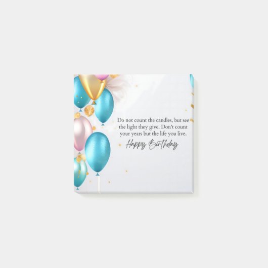 Sieh den Geburtstag Post-it Klebezettel (Vorderseite)
