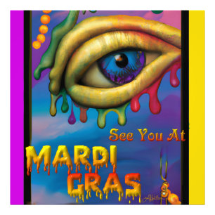 Sieh dich auf Mardi Gras Auge Fotodruck