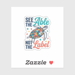 Sieh die Schildkröten-Puzzle-Bewusstseins-Shirt Ge Aufkleber