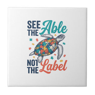 Sieh die Schildkröten-Puzzle-Bewusstseins-Shirt Ge Fliese