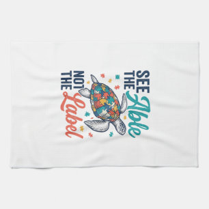 Sieh die Schildkröten-Puzzle-Bewusstseins-Shirt Ge Geschirrtuch