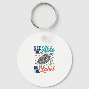 Sieh die Schildkröten-Puzzle-Bewusstseins-Shirt Ge Schlüsselanhänger