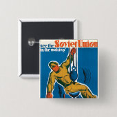 Sieh die Sowjetunion im Aufbau Button (Vorne & Hinten)