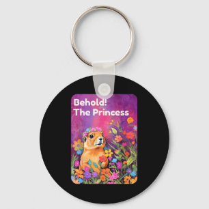 Sieh dir den Prinzessin-Präriehund süßes florales Schlüsselanhänger