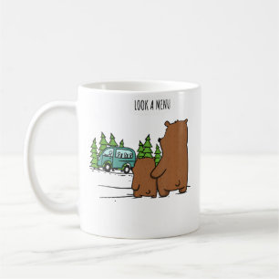 Sieh Ein Menu Lustiger Bär Camping Kaffeetasse