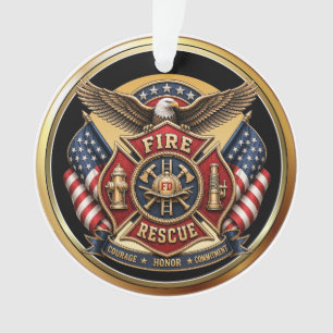 Sieh hinten - Feuerwehrmann Acryl-Ornament Ornament