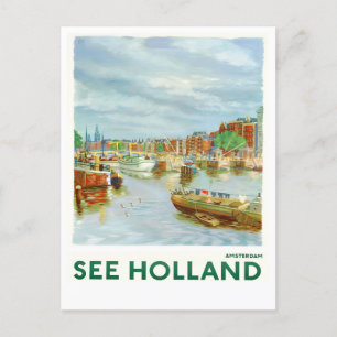 Sieh Holland Vintage-Reisepostkarte Postkarte