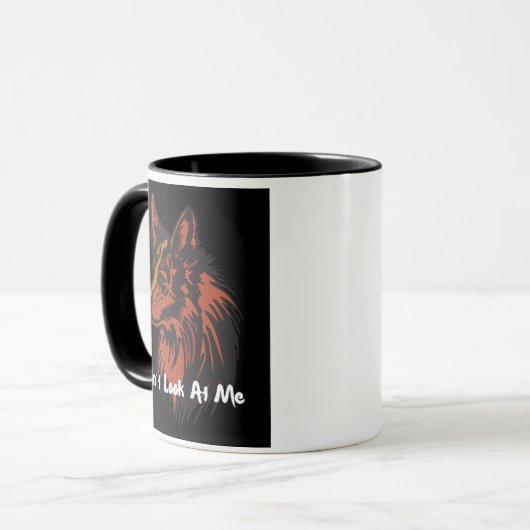 Sieh mich nicht an | Lone Wolf Attitude Tasse (Vorderseite Links)