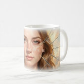 👁️ Sieh Tiefer Zerbrochener Glas Keramik Becher Kaffeetasse (VorderseiteRechts)