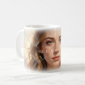👁️ Sieh Tiefer Zerbrochener Glas Keramik Becher Kaffeetasse (Vorderseite Links)