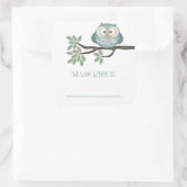 Sieh, wer ein Baby hat {Aquamarin} | BUCHZEICHEN Quadratischer Aufkleber (Tasche)