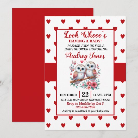 Sieh, wer ein Baby hat. Einladung (Vorne/Hinten)