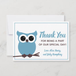 Sieh, wer fast fällig ist! Blue Owl Dankeschön Car Dankeskarte