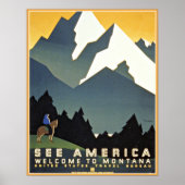 Siehe America Montana Mountain Travel WPA Poster (Vorne)