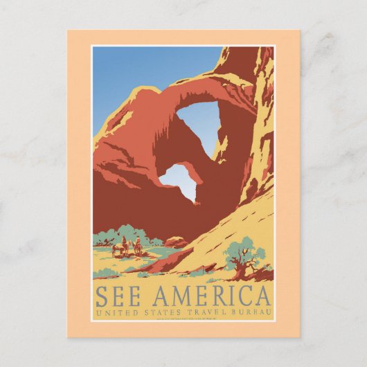 "Siehe America WPA Vintage Travel Poster" Postkarte (Vorderseite)