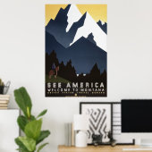 Siehe Amerika: Montana Poster (Heimbüro)
