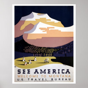 Siehe Amerika, Montana WPA-Reise Poster