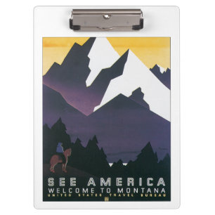 Siehe Amerika ~ Willkommen in Montana Klemmbrett