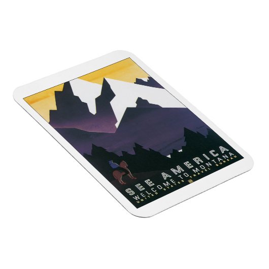 Siehe Amerika ~ Willkommen in Montana Magnet (Rechte Seite)