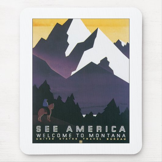 Siehe Amerika ~ Willkommen in Montana Mousepad (Vorne)
